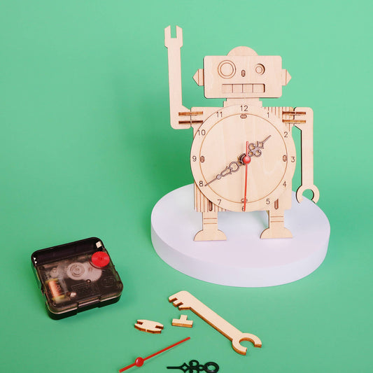 Robot Clock DIY Kit, Educational STEM Toy for Kid, Craft Kit